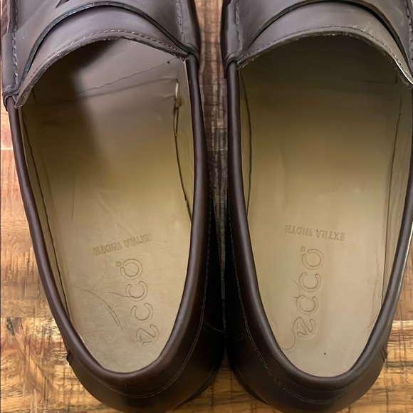 Ecco Brown Leather Slip-On Loafers, Men’s 43 (9.5-10) Extra Width - Picture 6 of 9